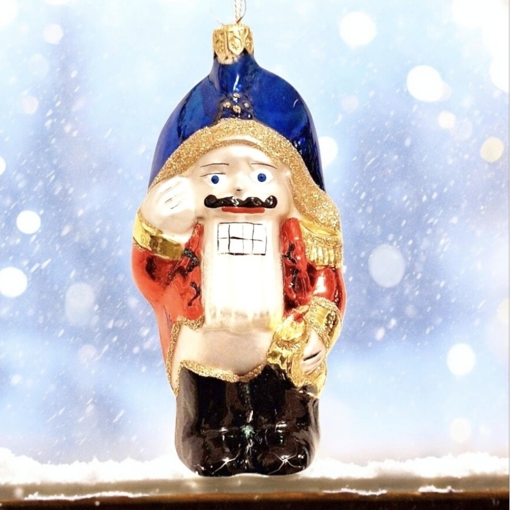 Polonaise Collection Nutcracker Soldier Glass Christmas Ornament by Kurt Adler